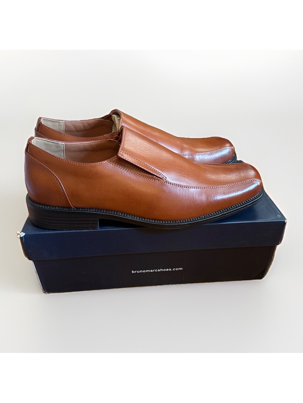 Bruno Marc Brown Square Toe Loafers Dress Shoes State-01 Mens 14